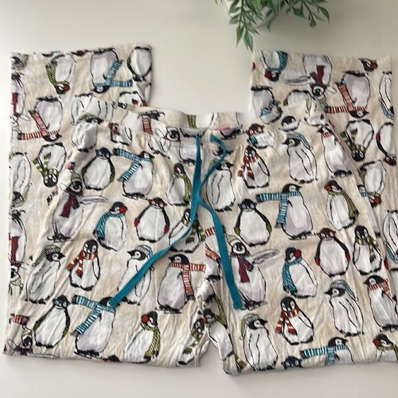 Isaac Mizrahi pajama pants.  Size Large.  Winter penguins.  Cotton Blend. - Picture 2 of 5